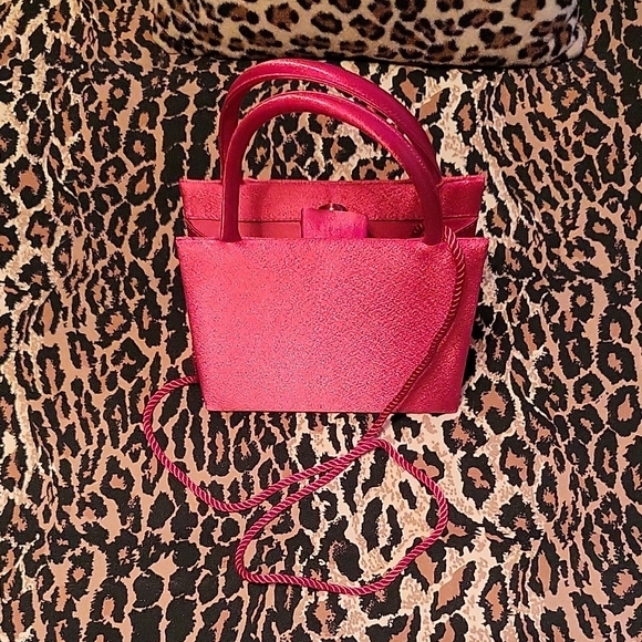 NEW Vibrant Red Satin Mini-Handbag with Tassel, 7.5" x 7.5" - Picture 5 of 12